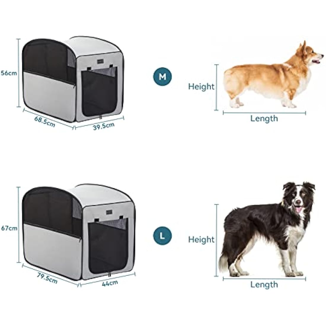 Petsfit Collapsible Soft Dog Crate | Portable Pop Up Travel Kennel
