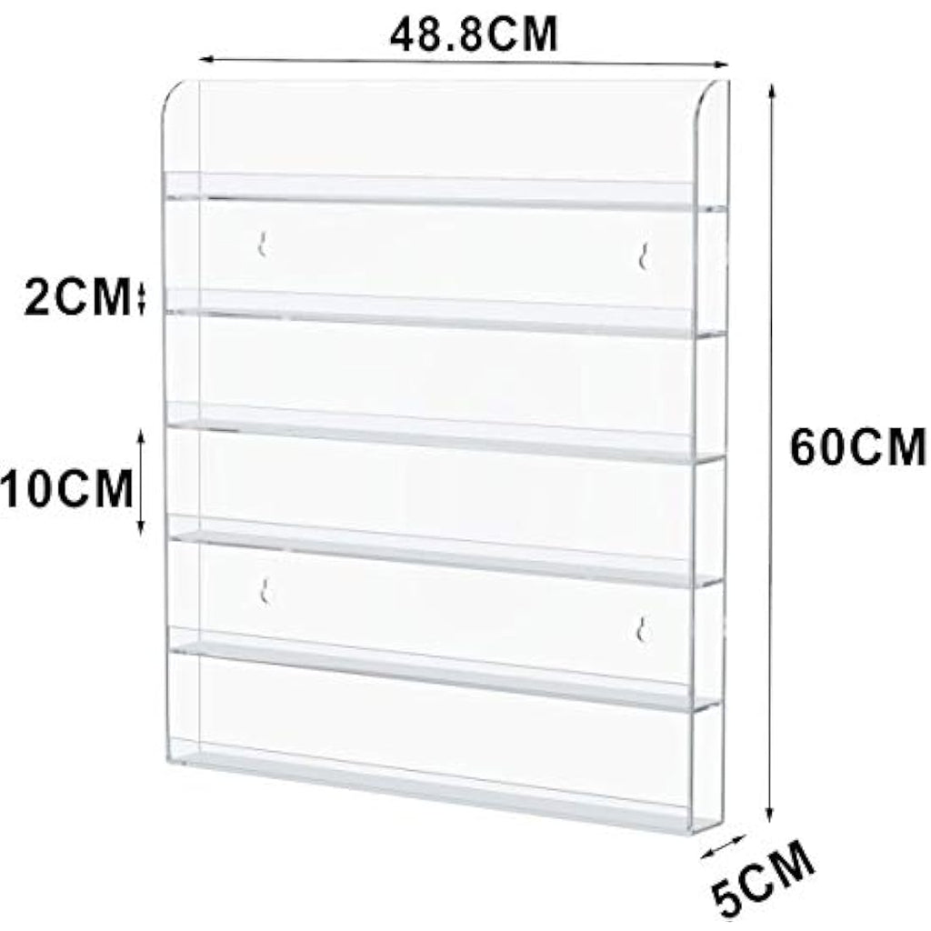 HIIMIEI 6-Tier Acrylic Wall Mounted Nail Polish Rack & Display Organizer