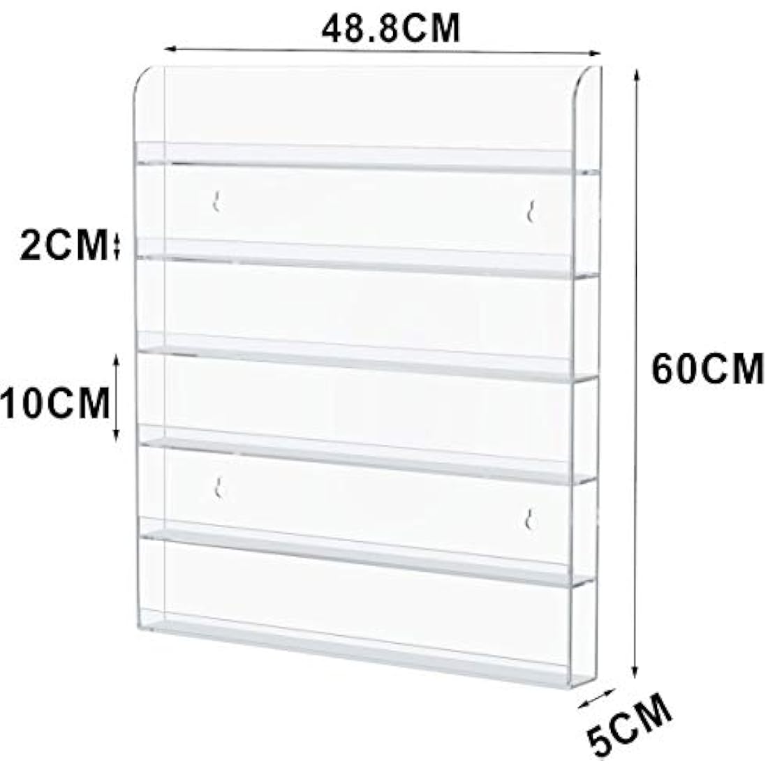 HIIMIEI 6-Tier Acrylic Wall Mounted Nail Polish Rack & Display Organizer