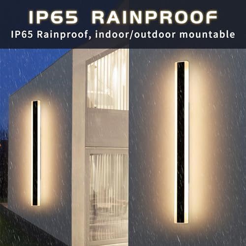 Mikeru 150cm LED Outdoor Wall Lights | Dimmable IP65 Modern Long Sconce 2-Pack