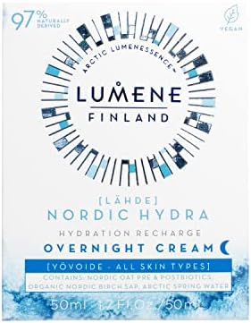 LUMENE Nordic Hydra Overnight Cream – Vegan Night Face Moisturizer 50ml