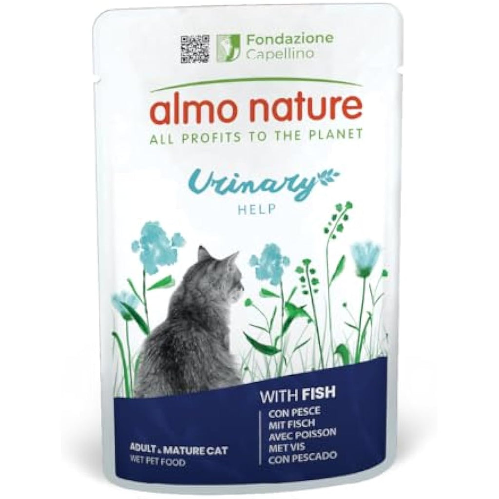Almo Nature Urinary Help Fish Wet Cat Food - 70g Pouches (Pack of 30)