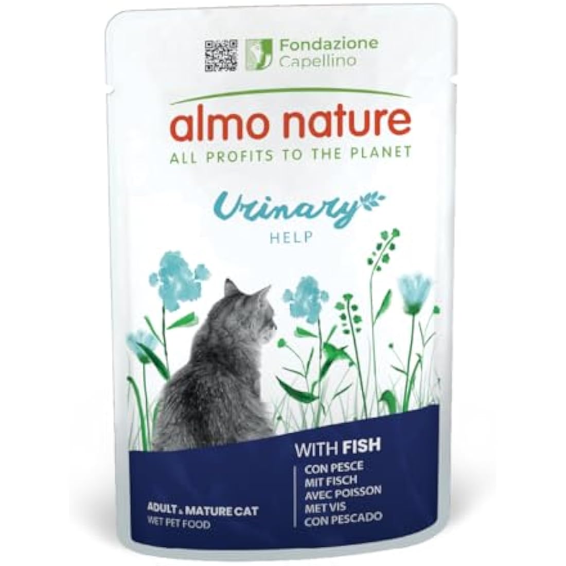 Almo Nature Urinary Help Fish Wet Cat Food - 70g Pouches (Pack of 30)