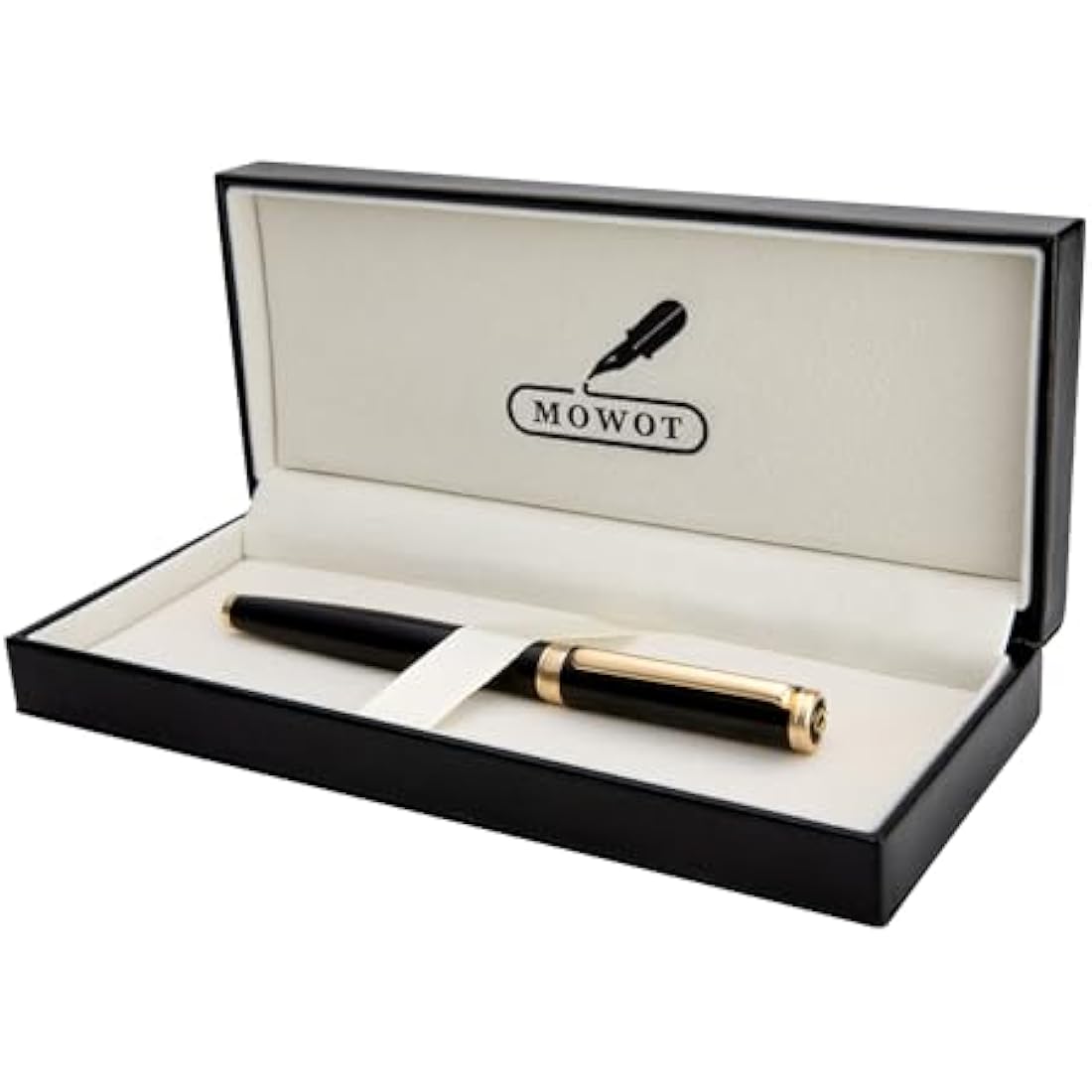 Luxury Black Fountain Pen – 24K Gold Gilded Fine Nib