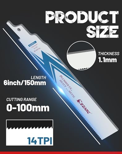 EZARC Bi-Metal Cobalt Reciprocating Saw Blades for Heavy Metal, 25-Pack