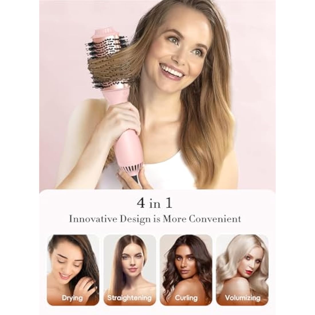 LANDOT Upgraded Plus 2.0 Hot Air Brush | 4-in-1 Hair Dryer Volumizer