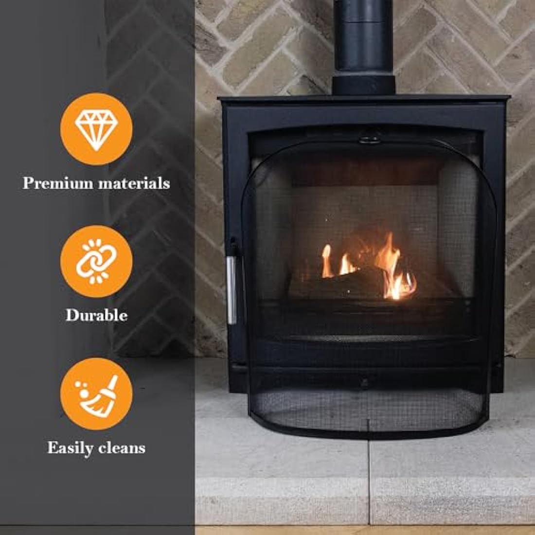 Jolof Store Black Cairngorn Spark Guard | Metal Fireplace Screen