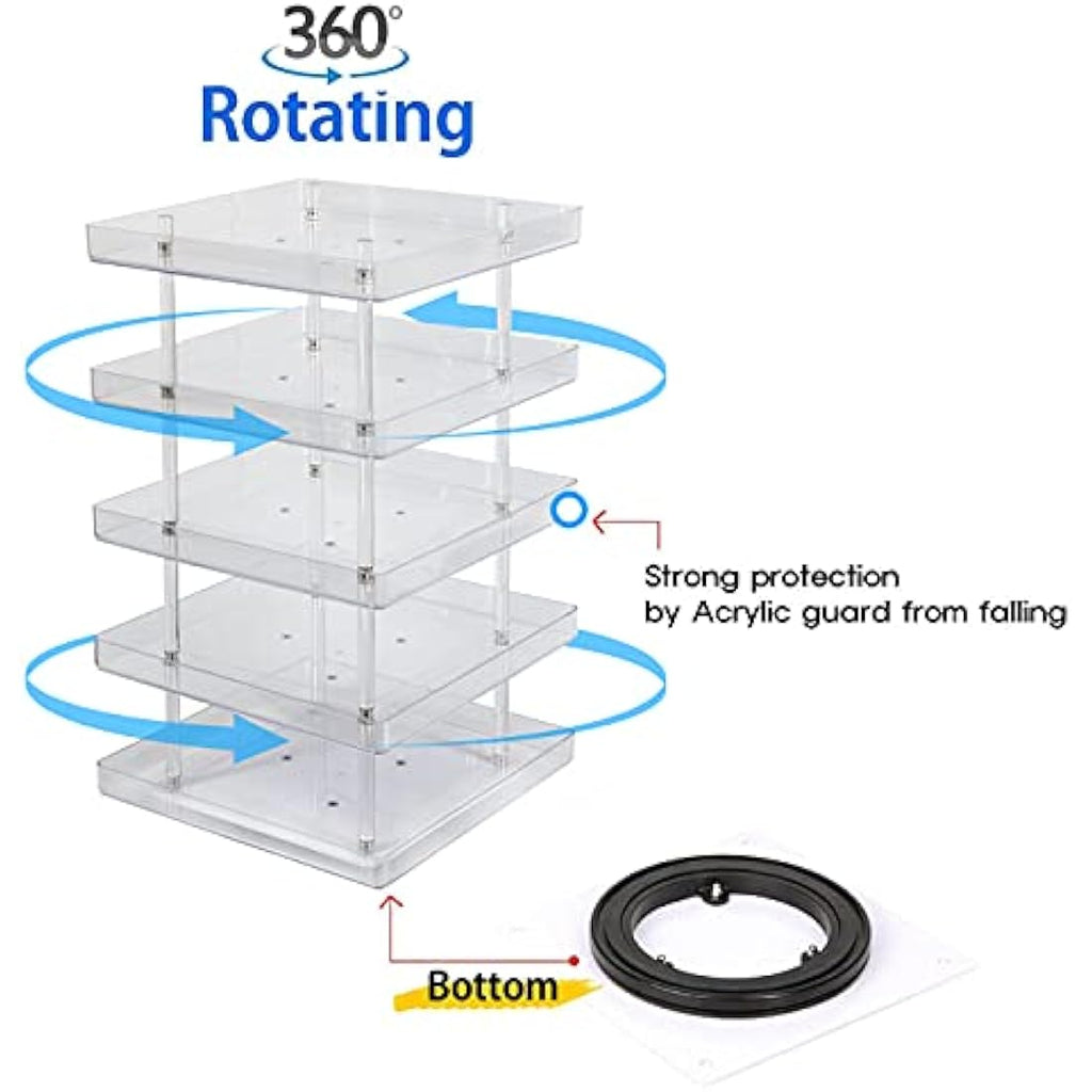 Jackcube Design 5 Tier Rotating Acrylic Nail Polish Display Rack