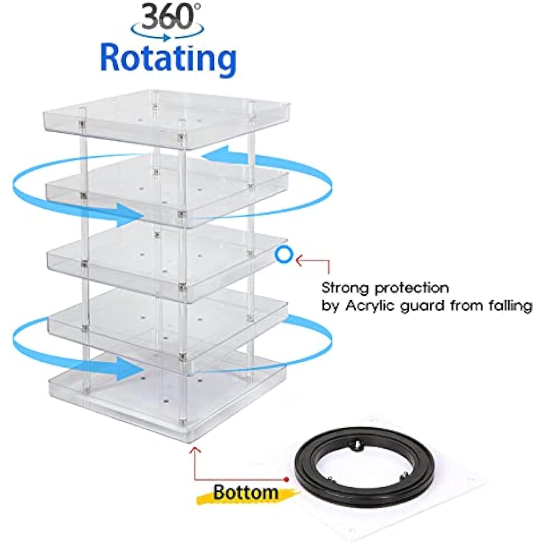 Jackcube Design 5 Tier Rotating Acrylic Nail Polish Display Rack