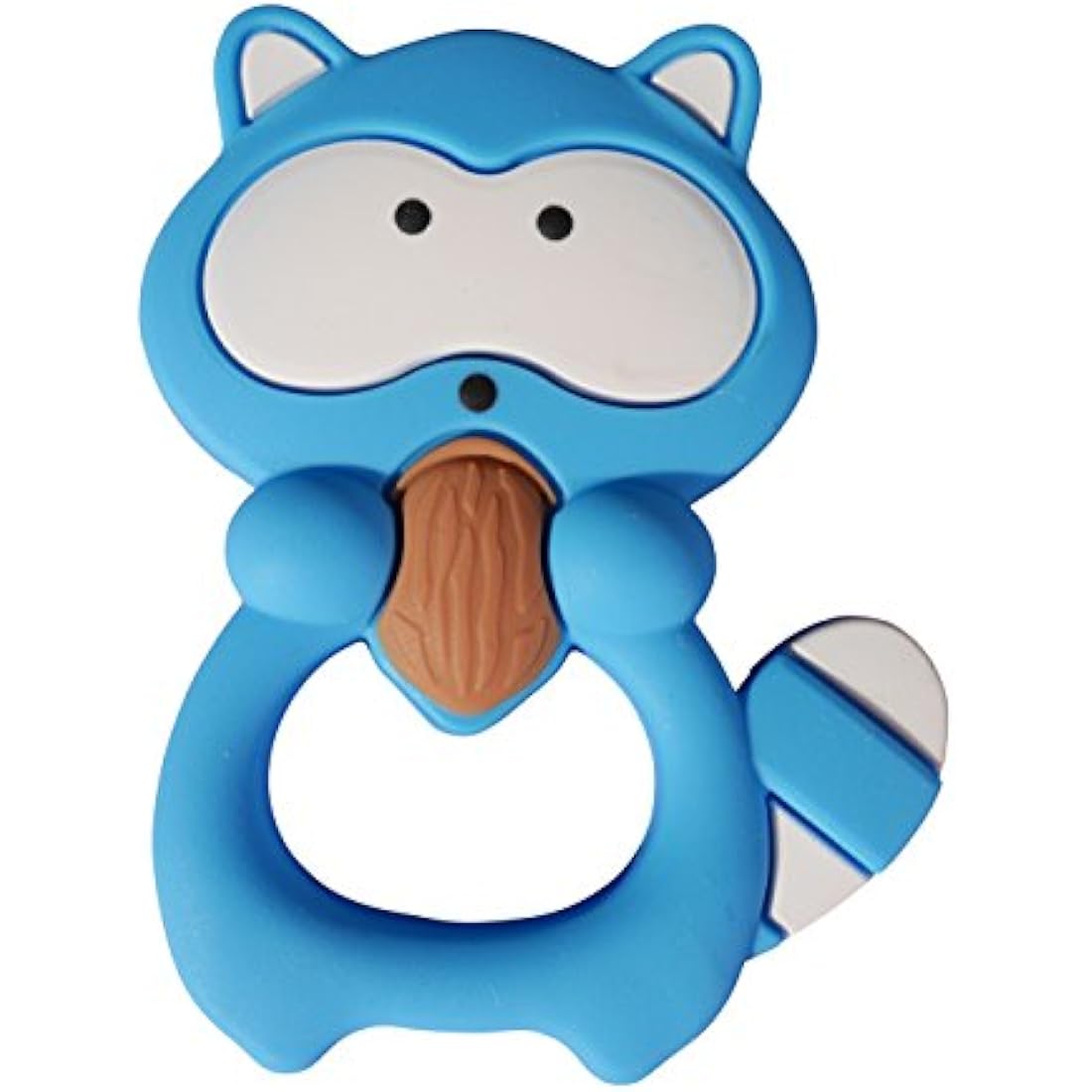 Raccoon Silicone Teether - BPA Free Sensory Chewelry, Blue