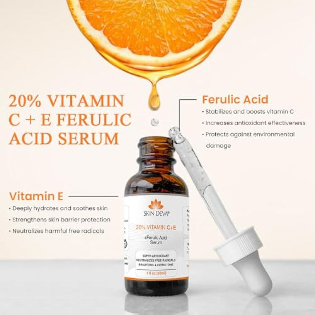 Skin Deva 20% Vitamin C + E Ferulic Acid Serum for Acne Scars - 30ml