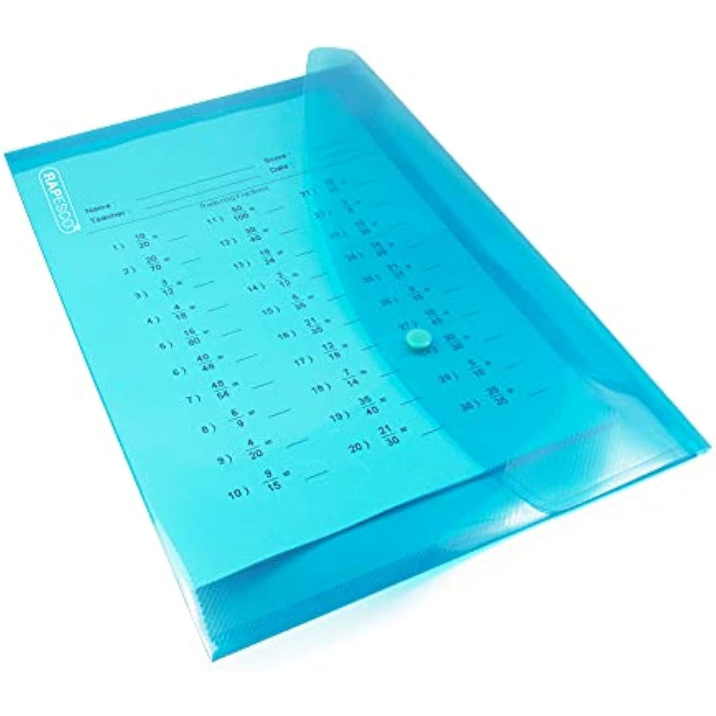 Rapesco ECO A4+ Recycled Popper Wallets - Assorted Colours - 40 Pack