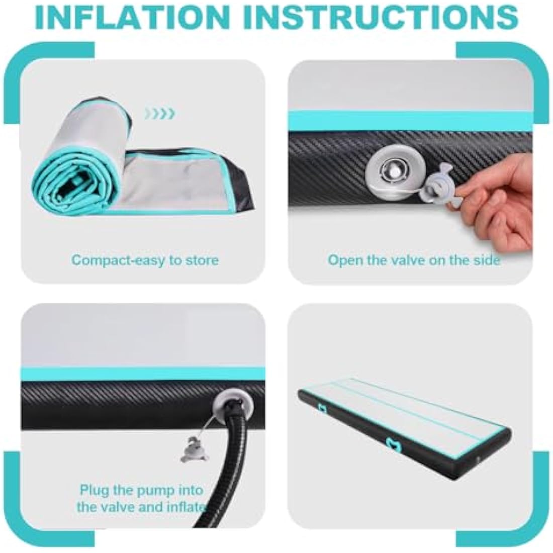 Inflatable Air Gymnastics Tumbling Mat with Air Pump