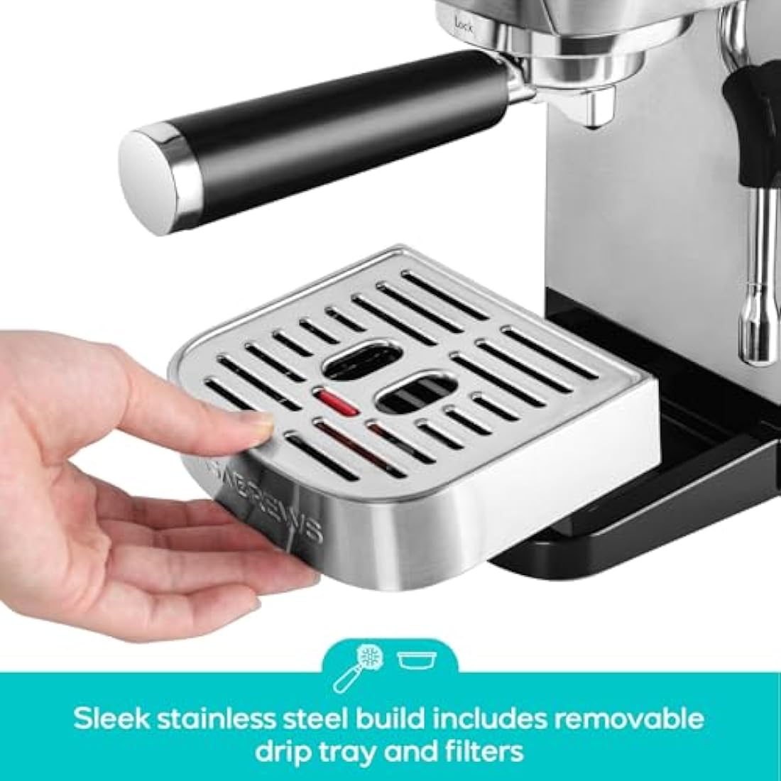 Casabrews 20-Bar Espresso Machine | Stainless Steel Latte Maker with Frother