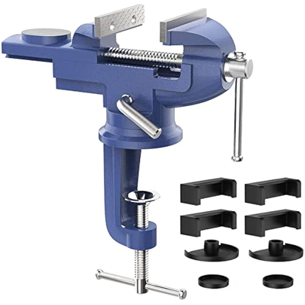 Housolution 3 Inch Universal Table Vise | 360° Swivel Bench Clamp