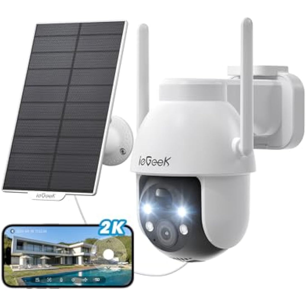 ieGeek 2K Solar Security Camera – 360° Wireless Outdoor CCTV with Night Vision