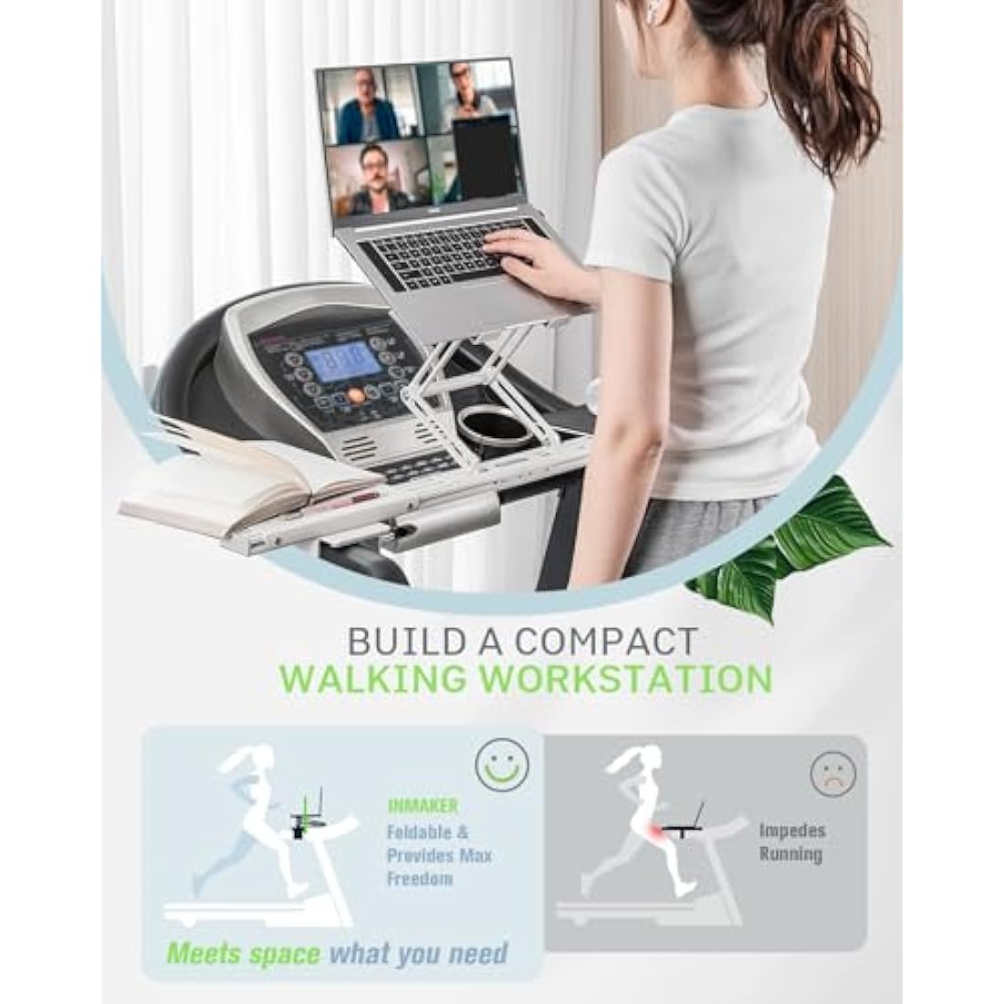 INMAKER Universal Treadmill Desk Attachment | Aluminum Laptop Holder