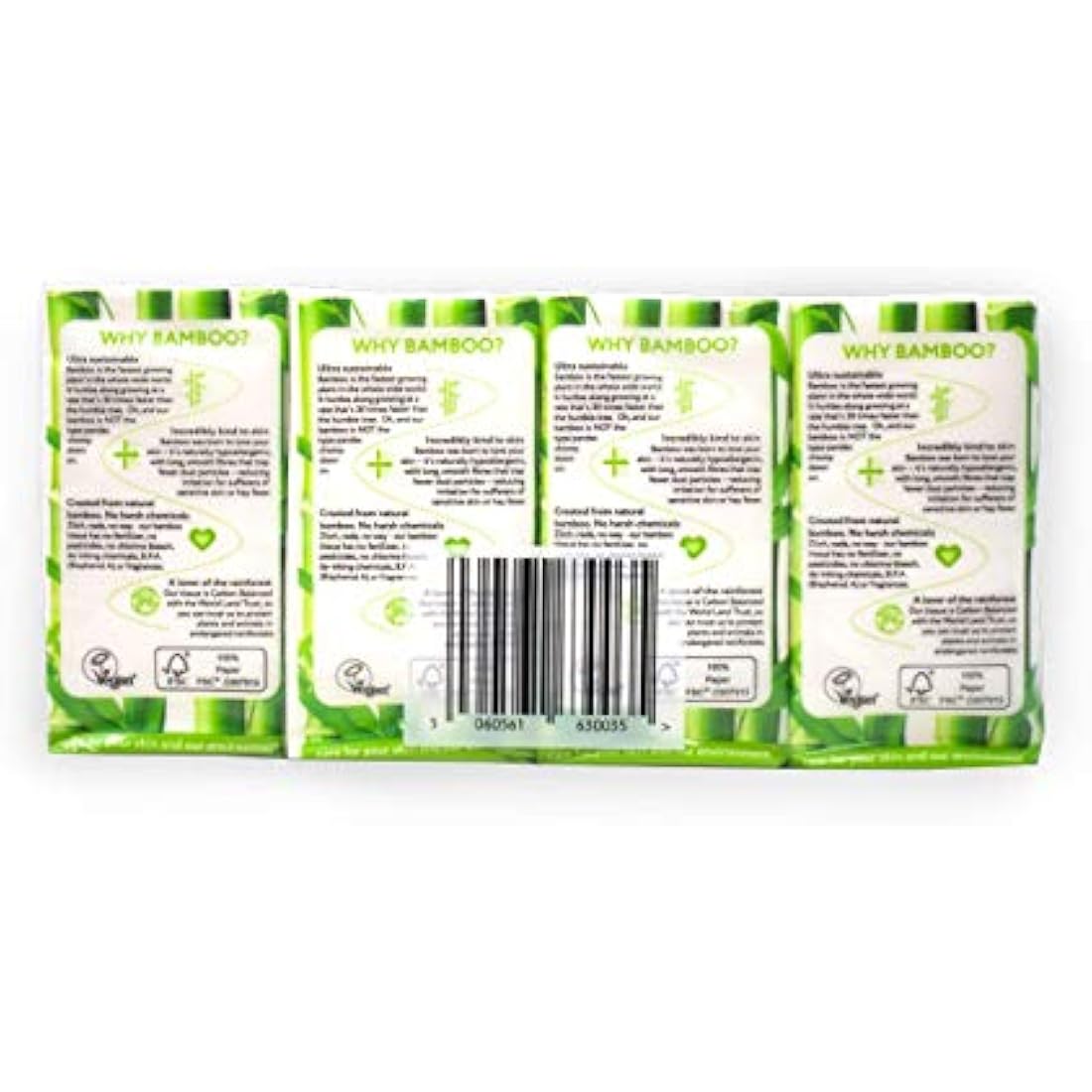 The Cheeky Panda Bamboo Pocket Tissues | 96 Pack | Eco-Friendly & Soft