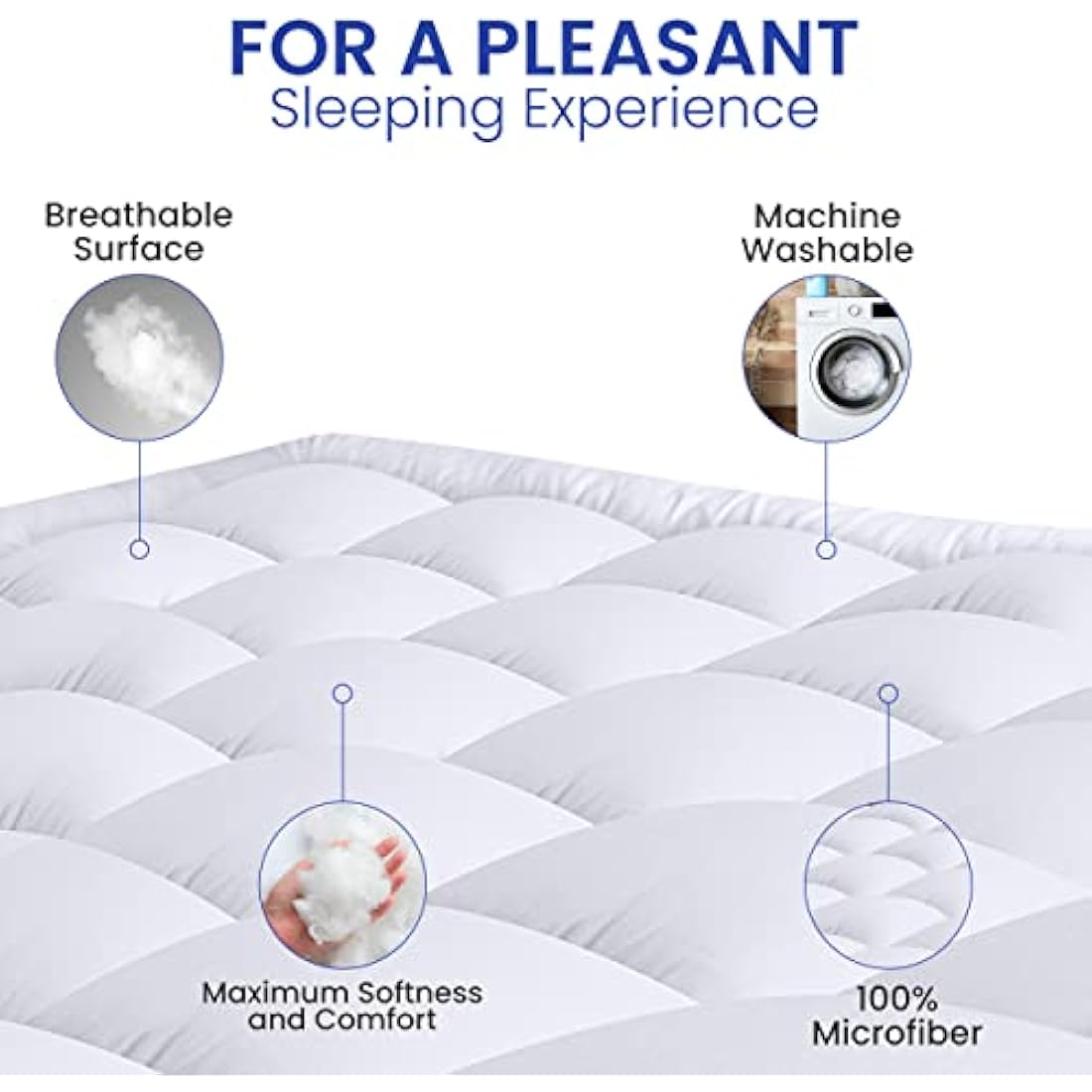 Jolof Store Full Mattress Pad – Quilted Deep Pocket Mattress Protector