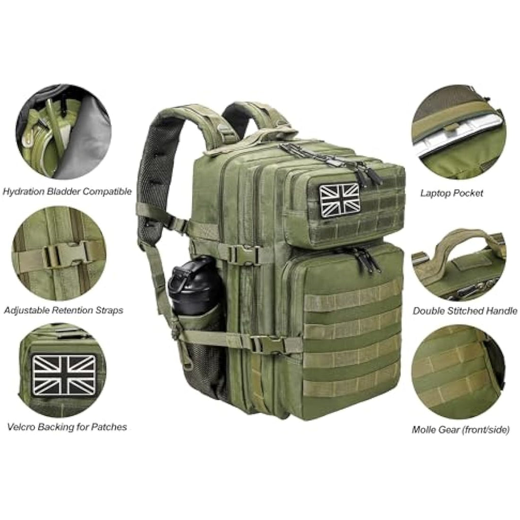 45L Military Tactical Backpack | Waterproof Molle Rucksack