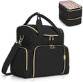 Luxja Nail Polish Case | Holds 48 Bottles & Nail Lamp | Black Organizer