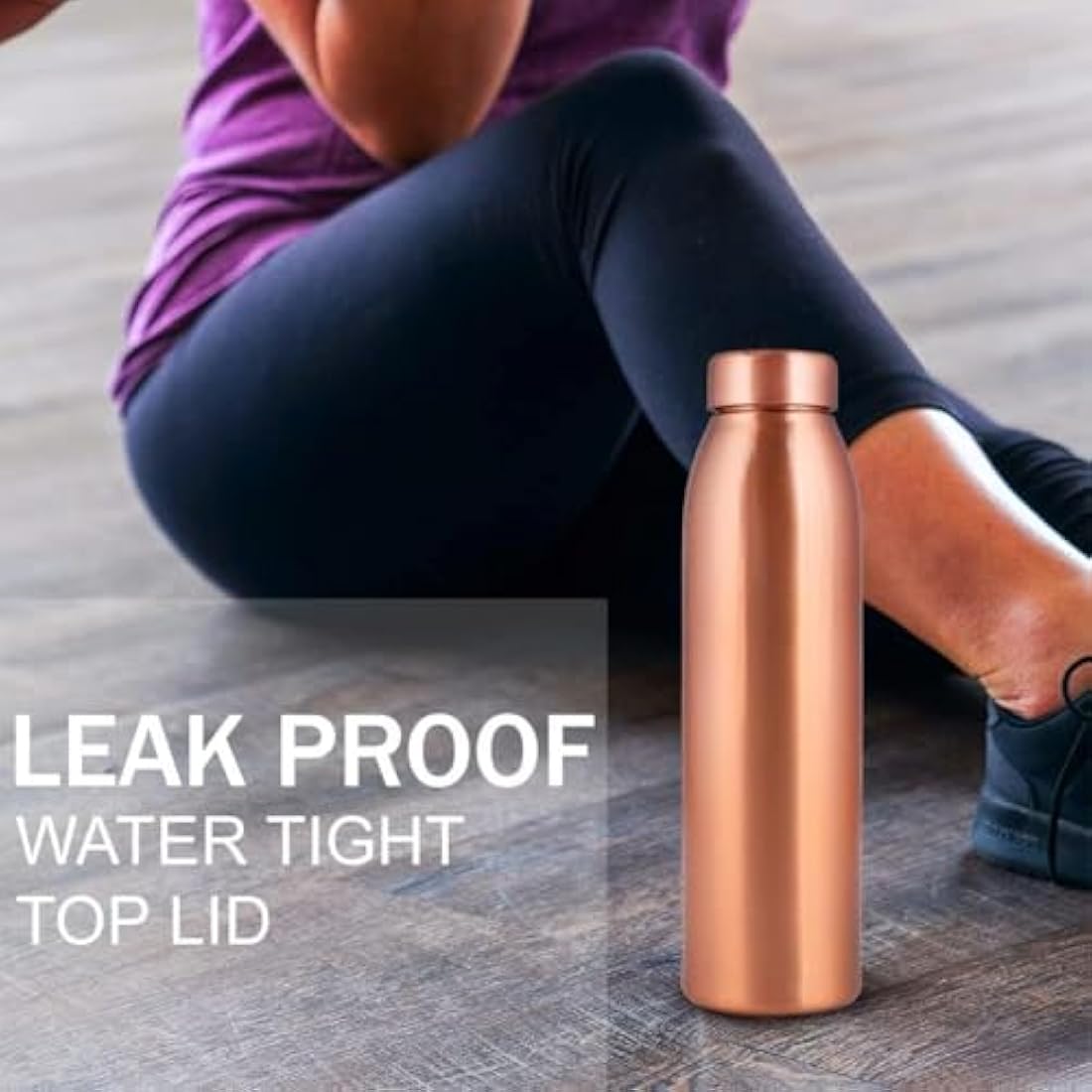 Pure Copper Water Bottle 1L - Ayurvedic Vessel (Set of 3)