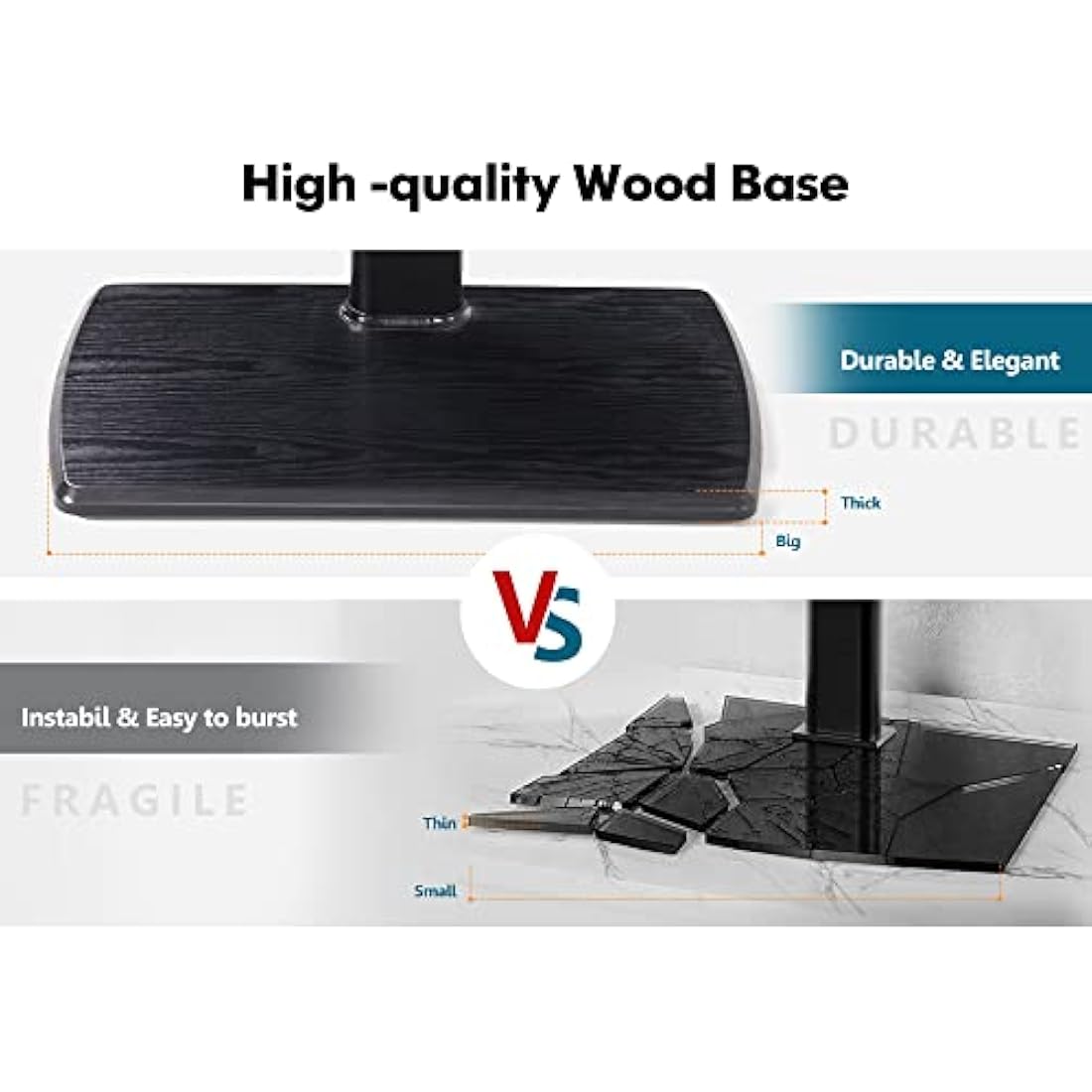 FITUEYES Swivel Floor TV Stand with Wood Base for 32-70 Inch TVs