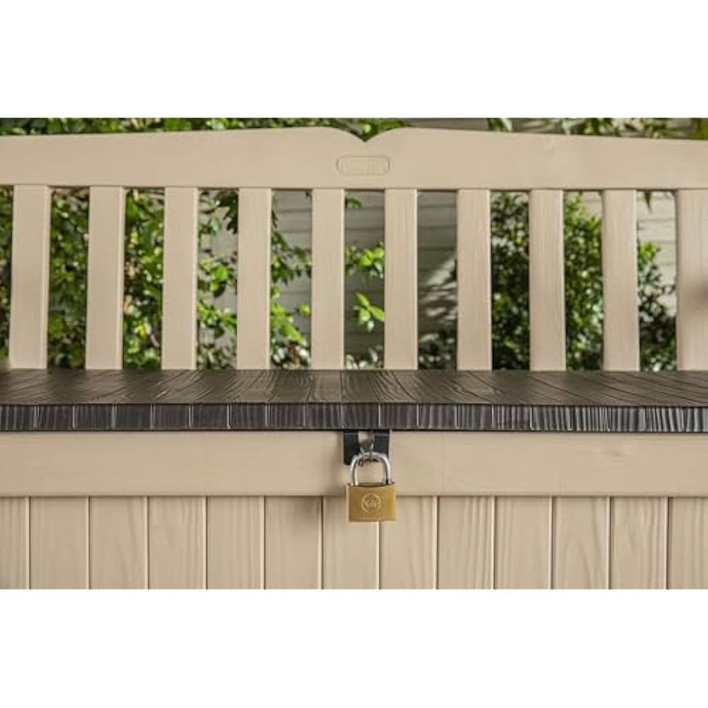 Keter Eden 265L Outdoor Garden Storage Bench – Weatherproof Resin