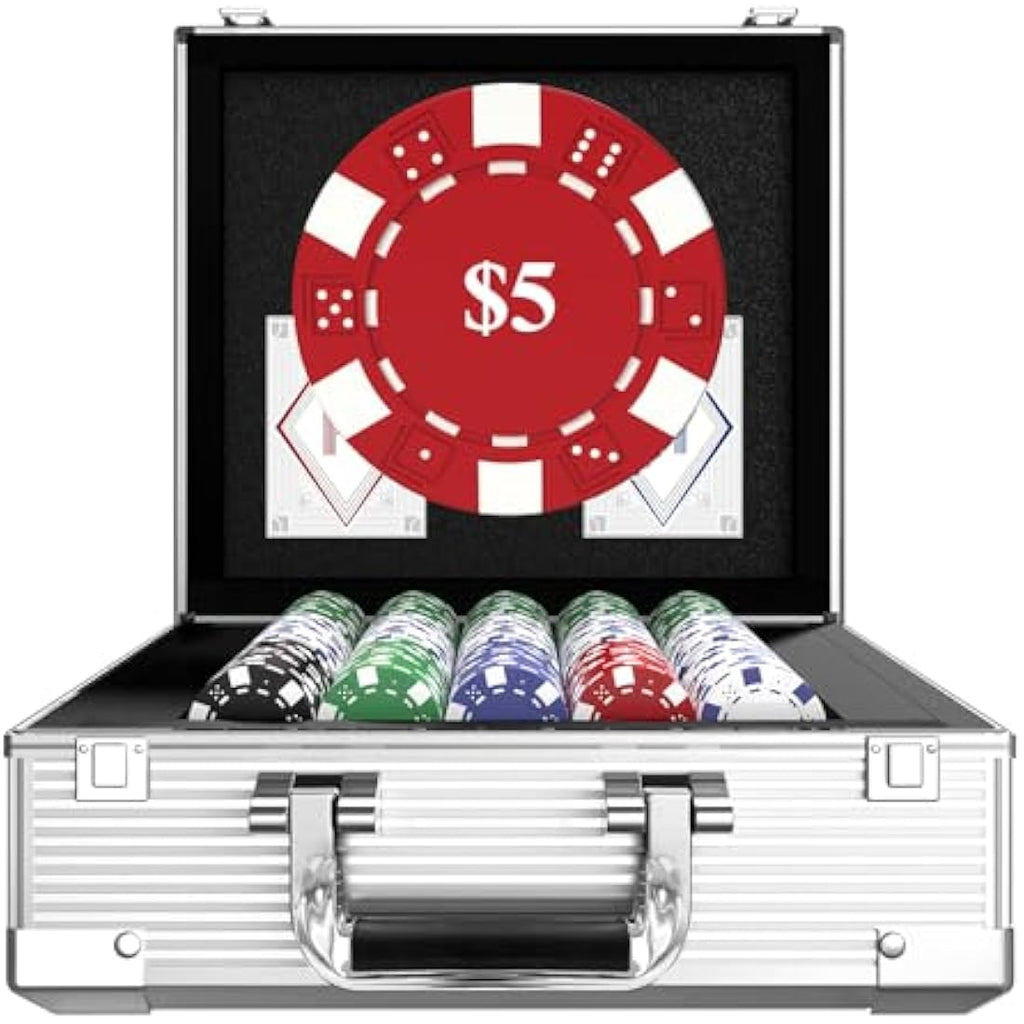 HEITOK 600-Piece Poker Chips Set | 11.5g Weighted Casino Chips with Case