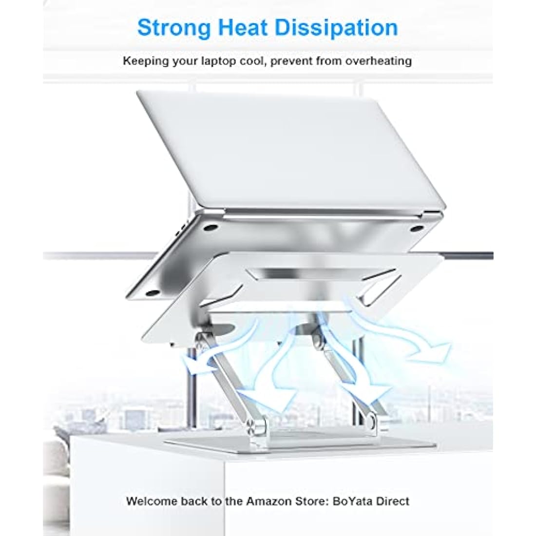 BoYata Laptop Stand | 360° Rotating Adjustable Ergonomic Desk Riser