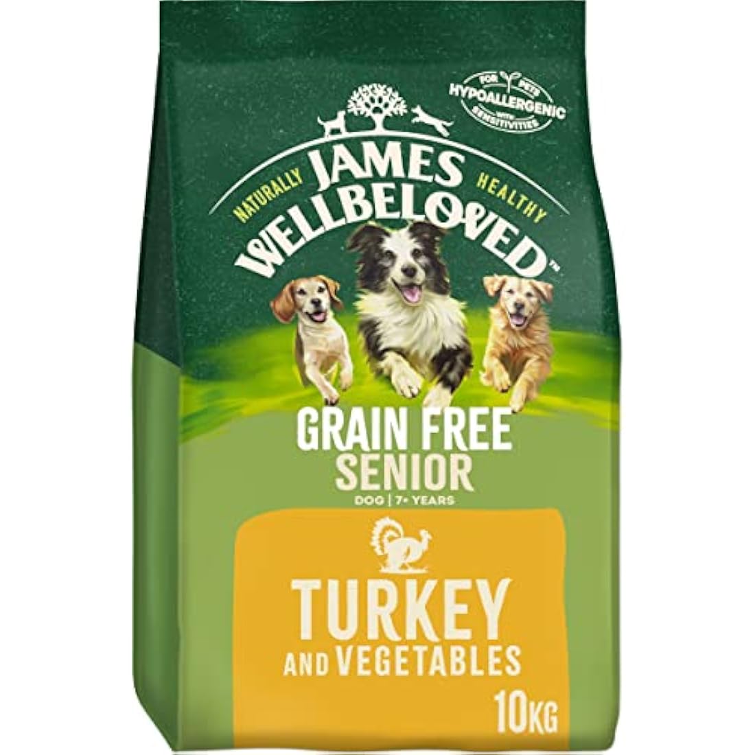 James Wellbeloved Senior Grain Free Dog Food - Turkey & Veg, 10kg