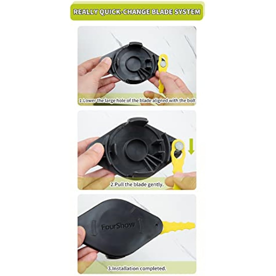 FourShow Bladed Trimmer Head with 20 Replacement Blades for Ryobi