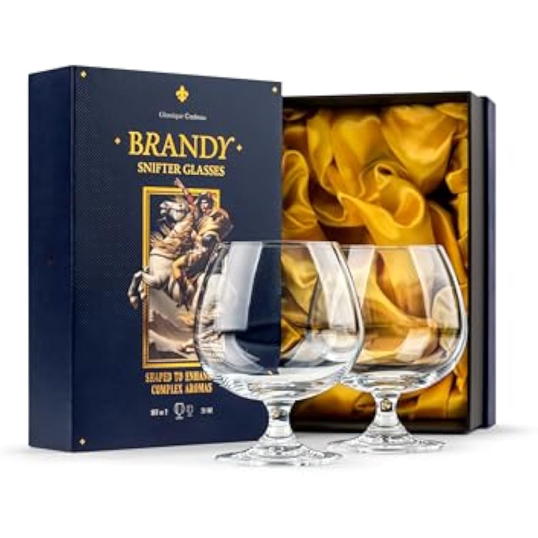 Glassique Cadeau Crystal Brandy Snifter Glasses - Set of 2 Handblown 620ml
