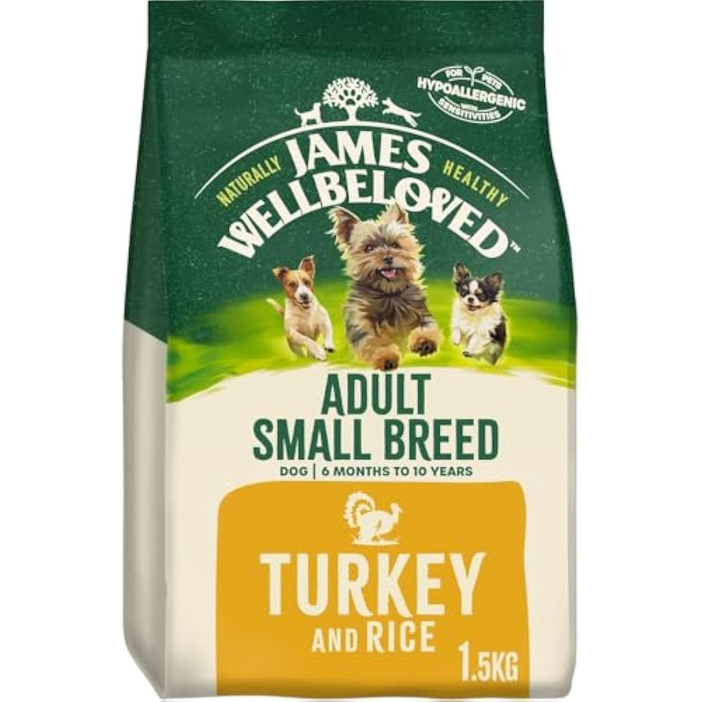 James Wellbeloved Adult Small Breed Turkey & Rice Dog Food - 1.5kg