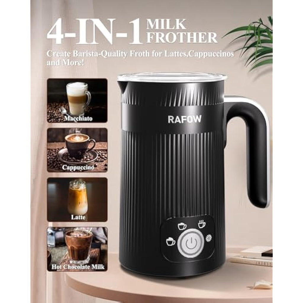 4-in-1 Electric Milk Frother | 350ml Magnetic Steamer & Warmer