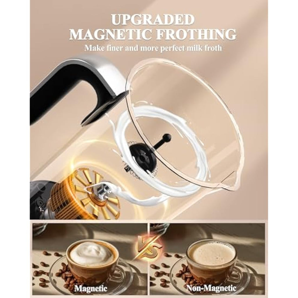 4-in-1 Electric Milk Frother | 350ml Magnetic Steamer & Warmer