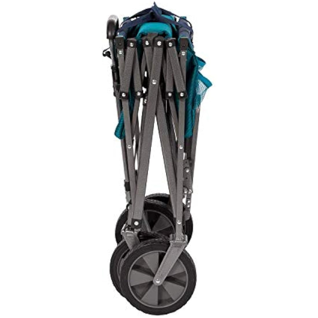 MacSports Double Decker Folding Wagon – Heavy Duty Utility Cart, Teal