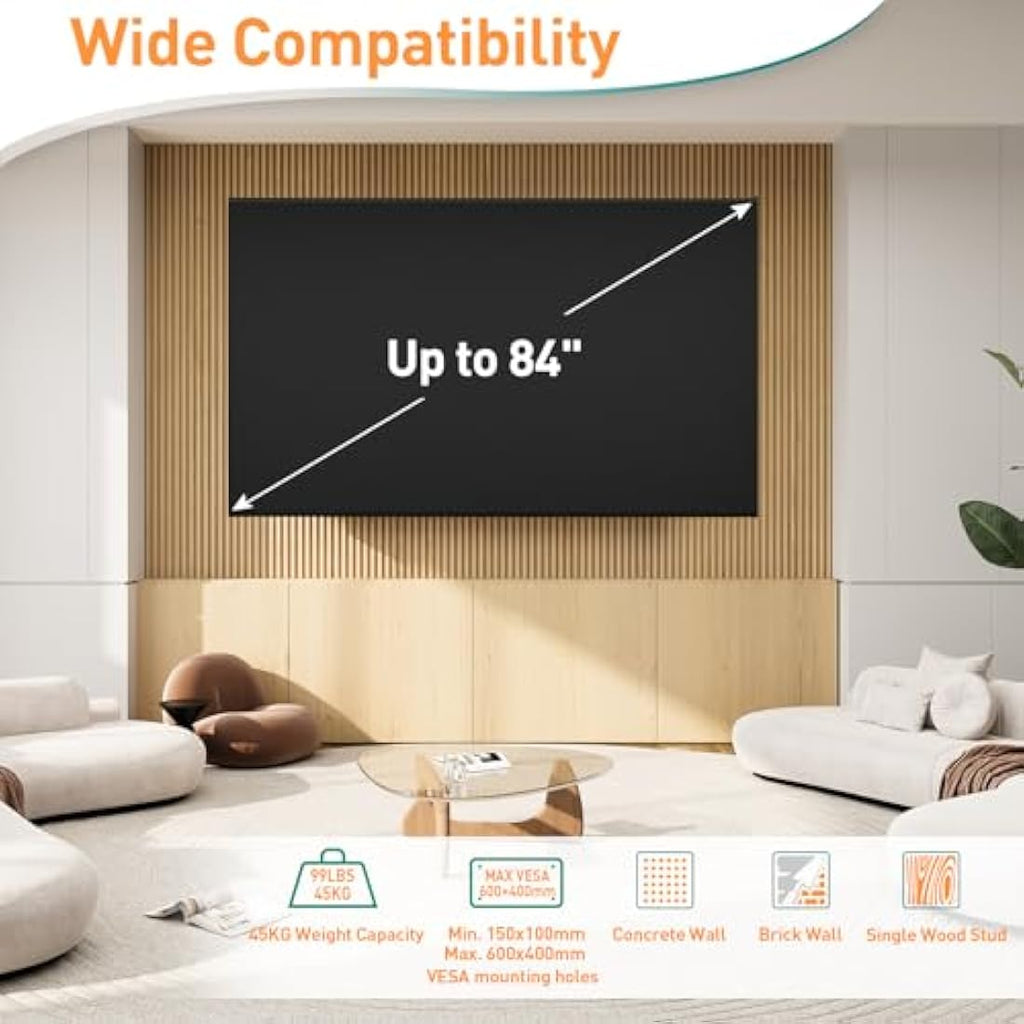 ELIVED Full Motion TV Wall Mount for 37-84 Inch TVs | Swivel & Tilt