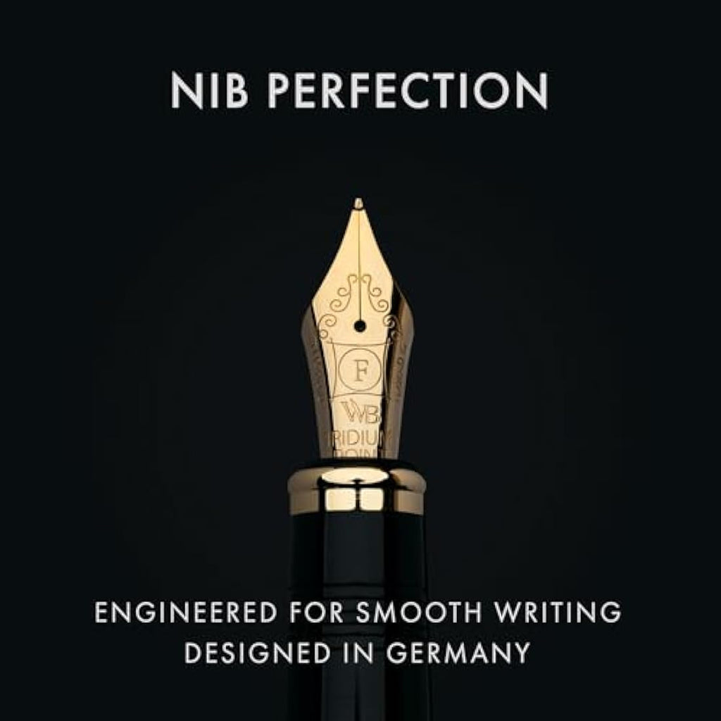 Wordsworth & Black Primori Fountain Pen Set - Fine Nib Gunmetal Gold