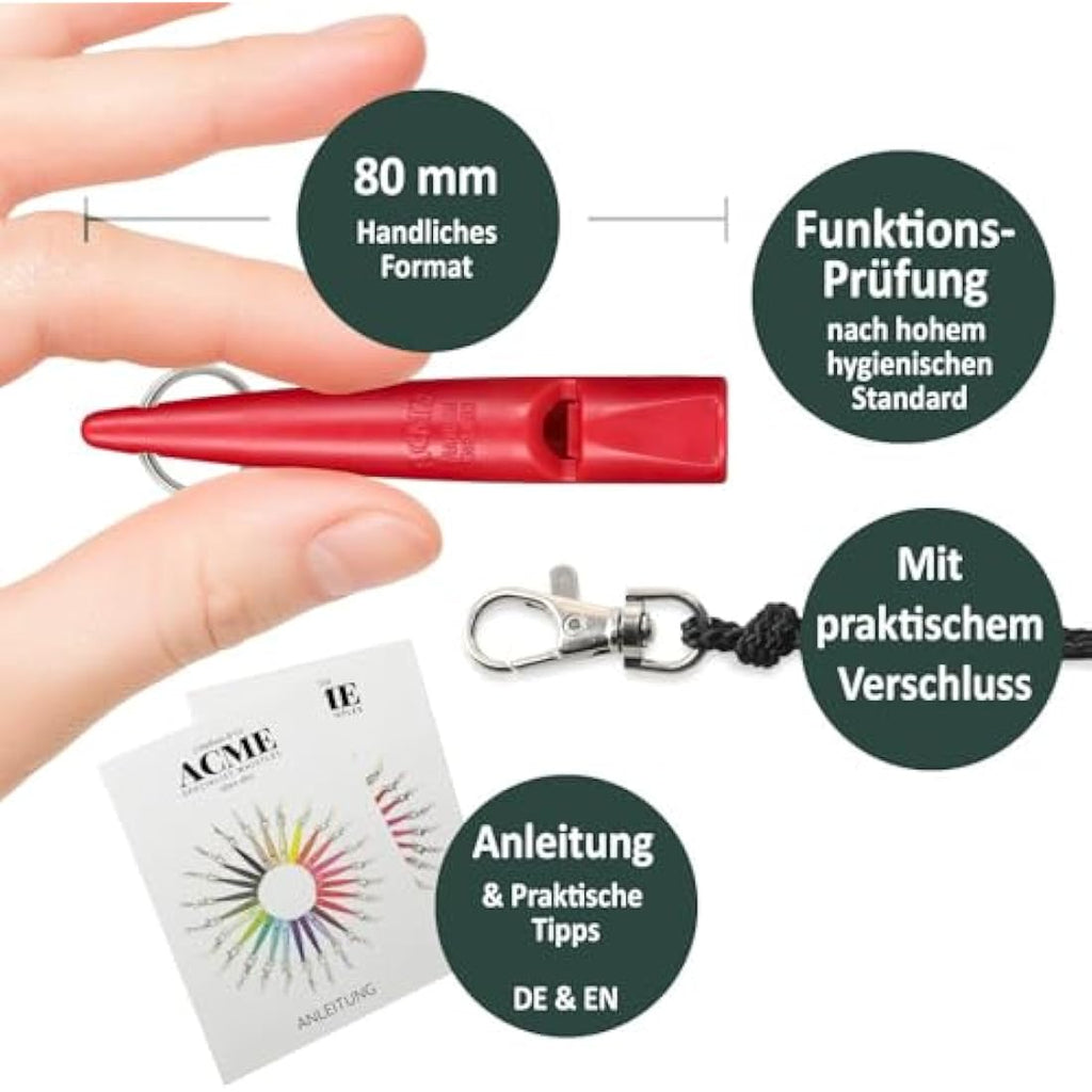 ACME Dog Whistle No. 210.5 with Lanyard – Carmine Red Training Whistle