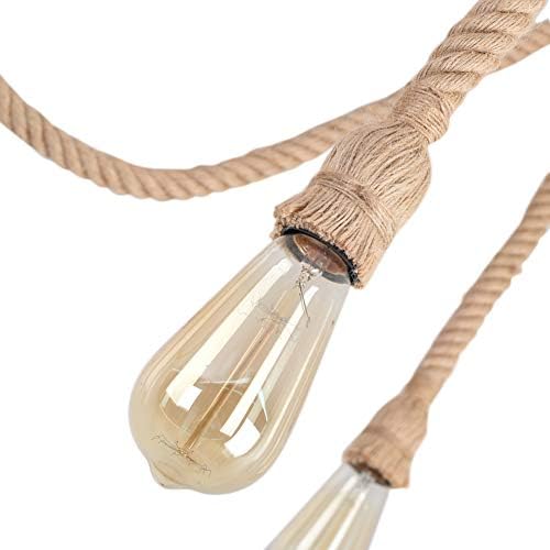 Retro Hemp Rope Industrial Chandelier – 5-Light Pendant Fixture