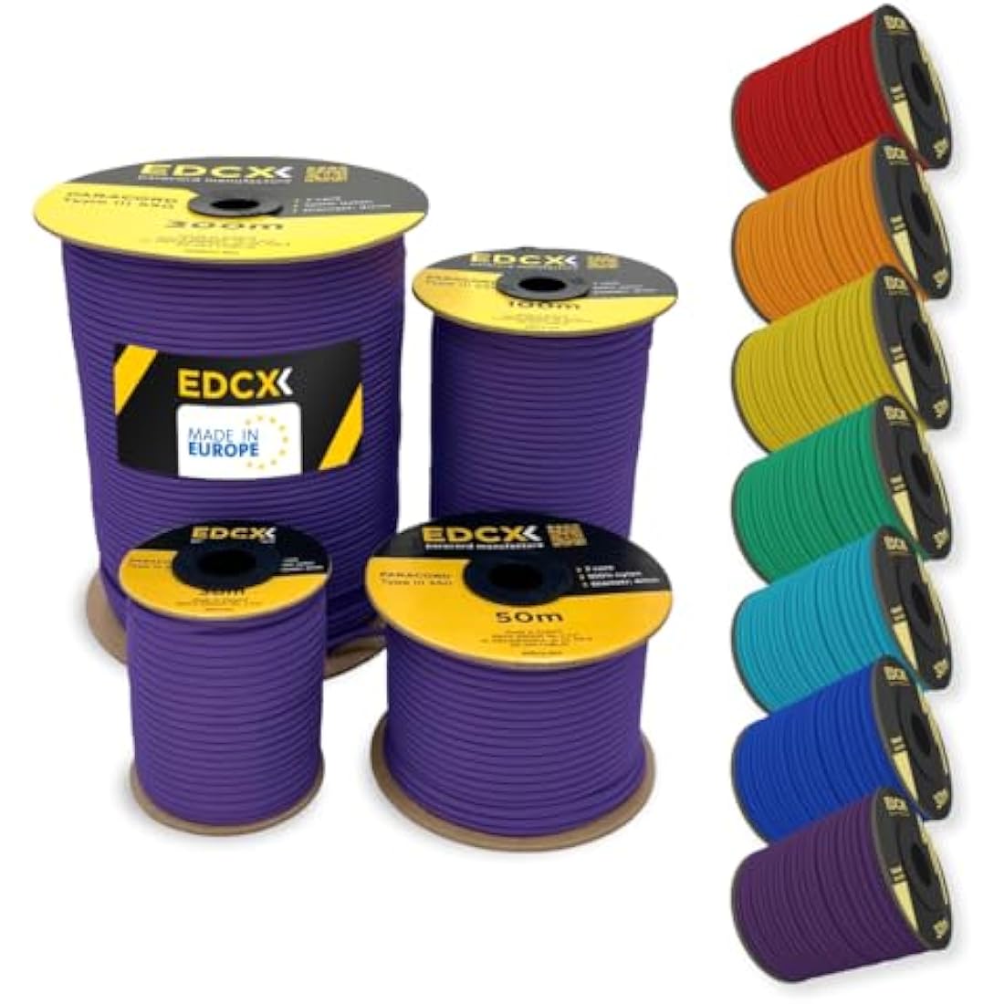EDCX 550 Paracord – 4mm 7-Strand Nylon Rope for Camping and DIY