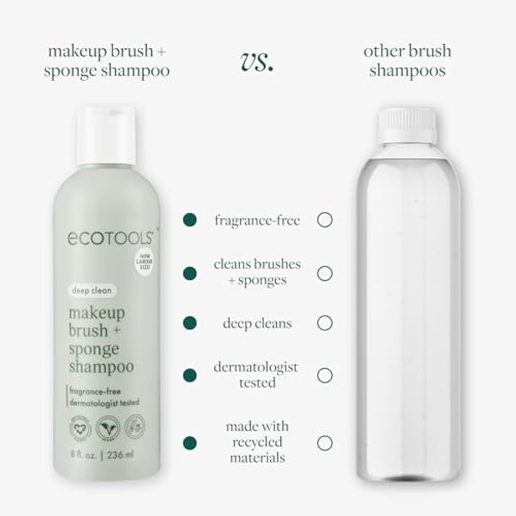 EcoTools Makeup Brush and Sponge Shampoo | Fragrance-Free Cleanser - 6oz