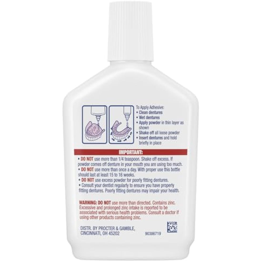 Fixodent Extra Hold Denture Adhesive Powder - 2.7 Oz (Pack of 4)