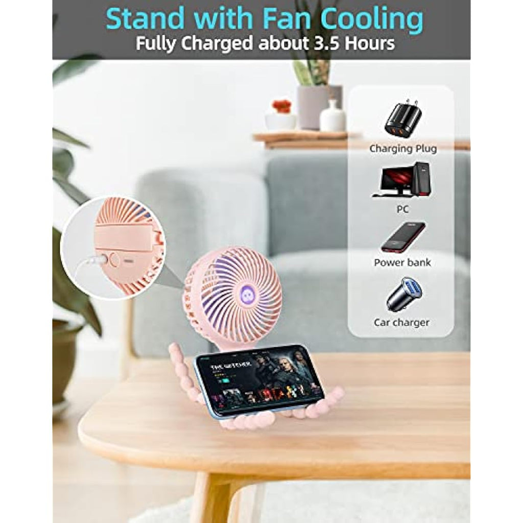 Benpen Stroller Fan - Portable Rechargeable Clip-on Fan with Flexible Tripod