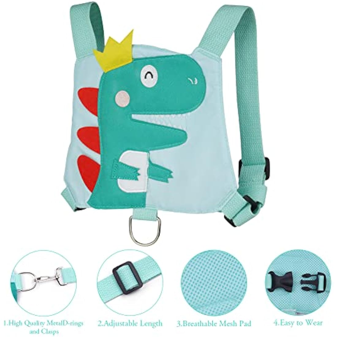 Baby Reins – Dinosaur Toddler Safety Harness & Leash, Green