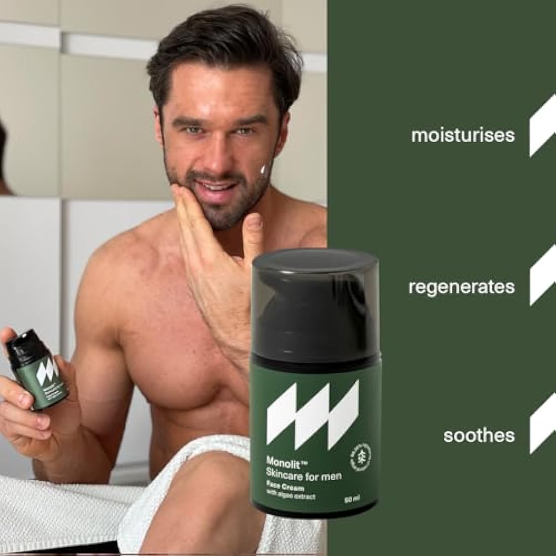 Monolit Men's Anti-Aging Face Cream | Algae & Avocado Oil Moisturizer