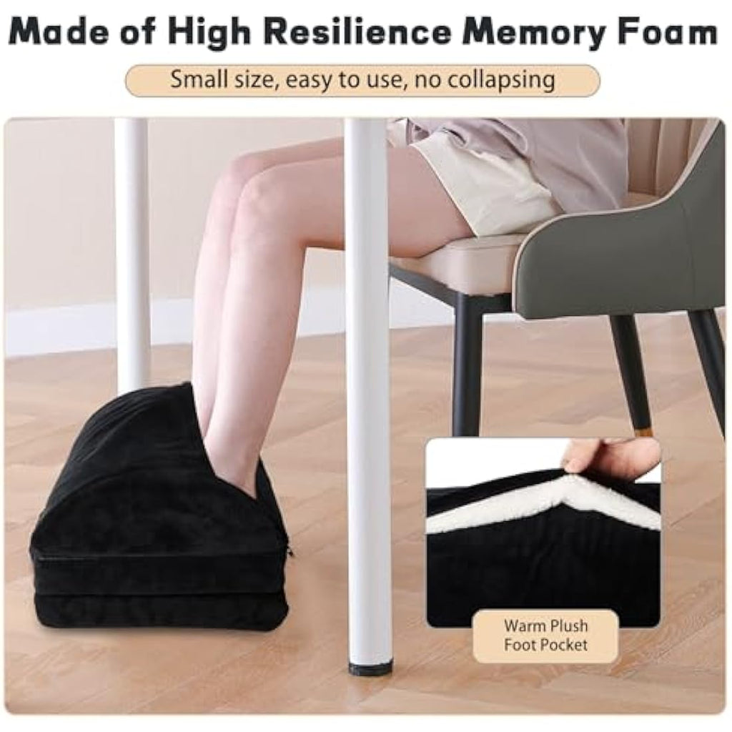 Ergonomic Foot Rest – 3-Layer Adjustable Memory Foam Stool