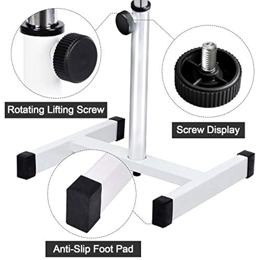 Kalolary Adjustable Pedicure Footrest - Black PU Leather Salon Stool