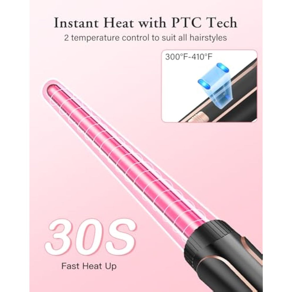 BESTOPE PRO 5-in-1 Hair Curler & Beach Waver Set | 9-32mm Ceramic Wand